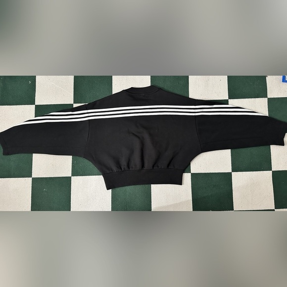 Adidas Future Icons 3-Stripes Sweatshirt Cropped | Black Size XXS | Like New - Picture 7 of 7